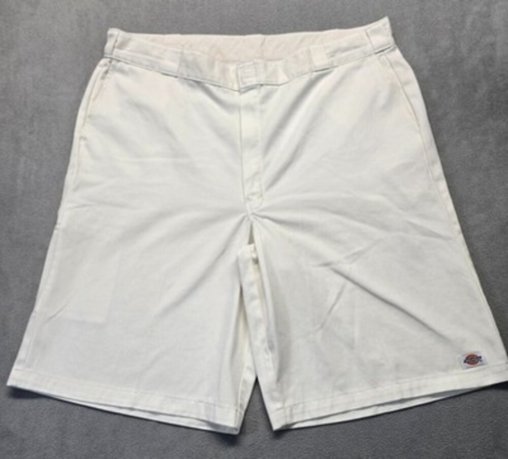 Dickies Loose Fit Carpenter Shorts Men 42 White Cotton Twill Size Waist 42